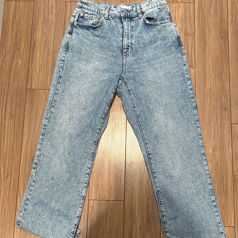 Garage Light Blue Straight Leg Jeans